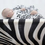 Personalised Xl Zebra Print Baby Gift Muslin, thumbnail 6 of 10