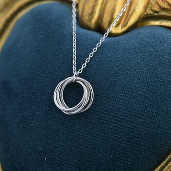 Four Interlocking Circles Pendant Necklace, 3 of 9