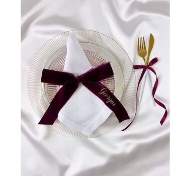 Embroidered Velvet Ribbon Place Setting, 6 of 8