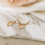 Dainty Oval Shell White Opal Earrings, thumbnail 4 of 6