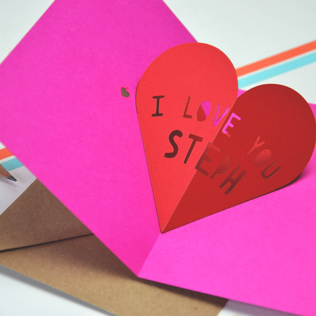 Personalised Pop Up Heart Valentines Card By The Portland Co