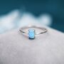 Blue Opal Oval Ring In Sterling Silver, thumbnail 3 of 11