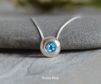 9mm Topaz Necklace Set In Sterling Silver, 4 of 7