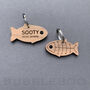 Wooden Fish Cat ID Tag Personalised, thumbnail 6 of 12