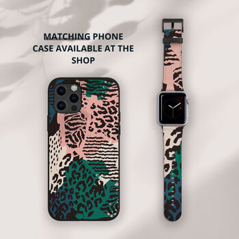 Wild Colour Pattern Vegan Leather Apple Watch Band, 7 of 7