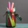 Three Ombre Pink And Yellow Candles, thumbnail 1 of 4