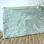 Embroidered Leaves Cosmetic Bag, thumbnail 3 of 3