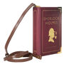 Sherlock Holmes Silhouette Burgundy Book Small Handbag, thumbnail 2 of 9