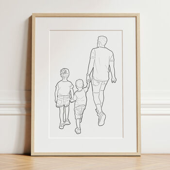 Personalised Line Drawing Family Portrait Illustration, 2 of 12