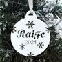 Personalised Christmas Bauble With Snowflakes And Date, thumbnail 1 of 7