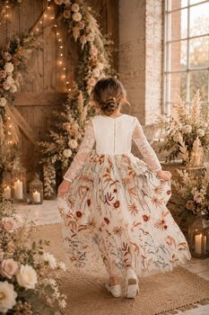 Enchanted Snow Long Sleeve Dress With Closed Back, 2 of 7