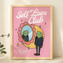 'Self Love Club' Pink Frog Wall Print, thumbnail 1 of 8