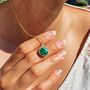 Gold Vermeil Plated Malachite May Birthstone Necklace, thumbnail 1 of 4