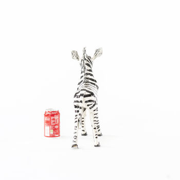 Painted Zebra Handmade Metal Sculptures, 9 of 10