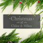 Personalised Christmas Hanging Slate Plaque, thumbnail 1 of 6