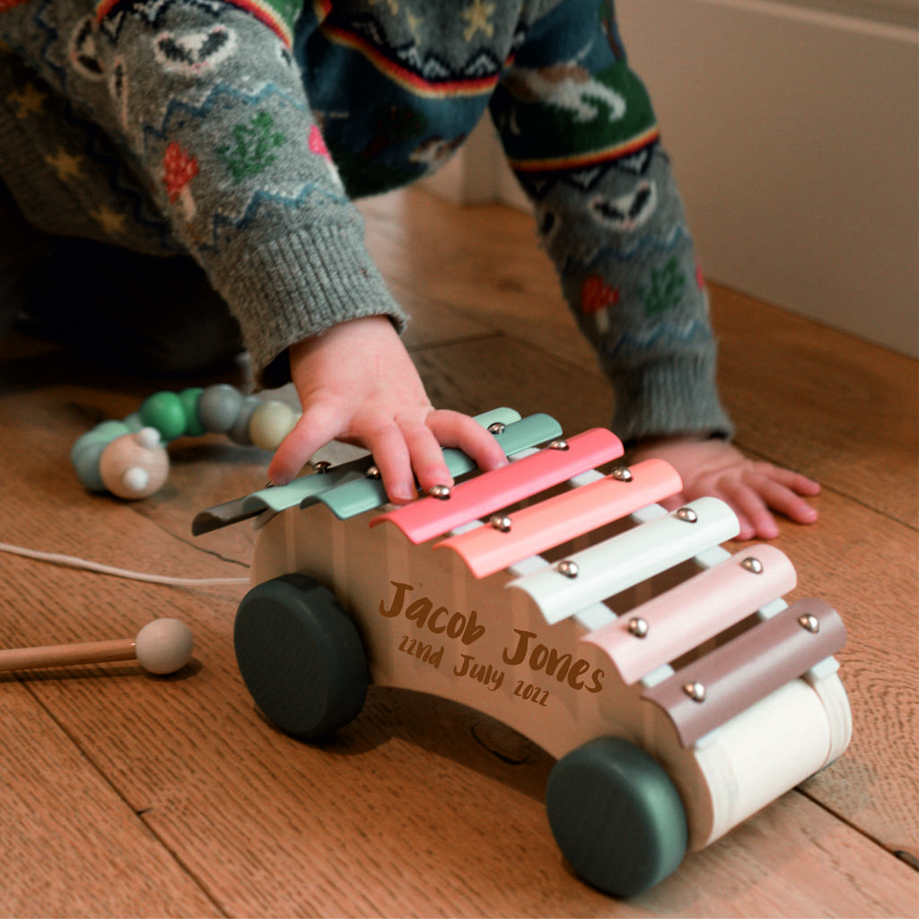 Personalised Pull Along Xylophone Baby Toy, 1 of 7