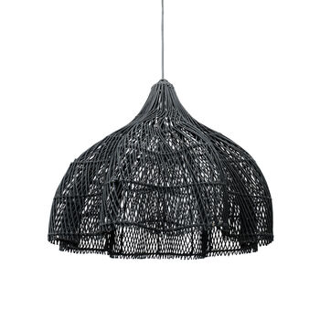 The Whipped Black Boho Rattan Lampshade, 2 of 5