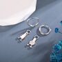 Sterling Silver Blue Footed Boobie Huggie Hoop Earrings, thumbnail 4 of 11