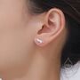 Tiny Leopard Silhouette Stud Earrings In Sterling Silver, thumbnail 3 of 12
