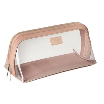 Personalised Leather Perspex Cosmetic Bag, 10 of 12