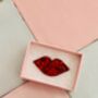 The 'Sparkle Kiss' Red Lips Glitter Brooch / Valentines Or Galentines Gift / Retro Brooch / Pop Art Jewellery, thumbnail 5 of 5
