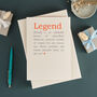 Legend Definition Personalised Retirement Card, thumbnail 1 of 6