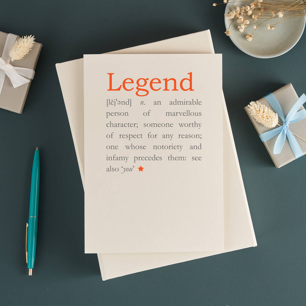 Legend Definition Personalised Retirement Card By Bombus ...