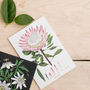Botanical King Protea White Card, thumbnail 1 of 2