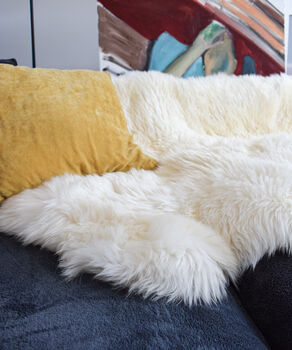 Sheepskin Rug Double Super Soft 100% British Leather, 4 of 5