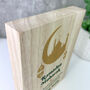 Personalised Ramadan Mubarak Crescent And Lanterns Giant Wooden Block 21cm X 15cm, thumbnail 3 of 5