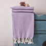 Cotton Beach And Yoga Towel And Leather Carrier Strap, thumbnail 2 of 11