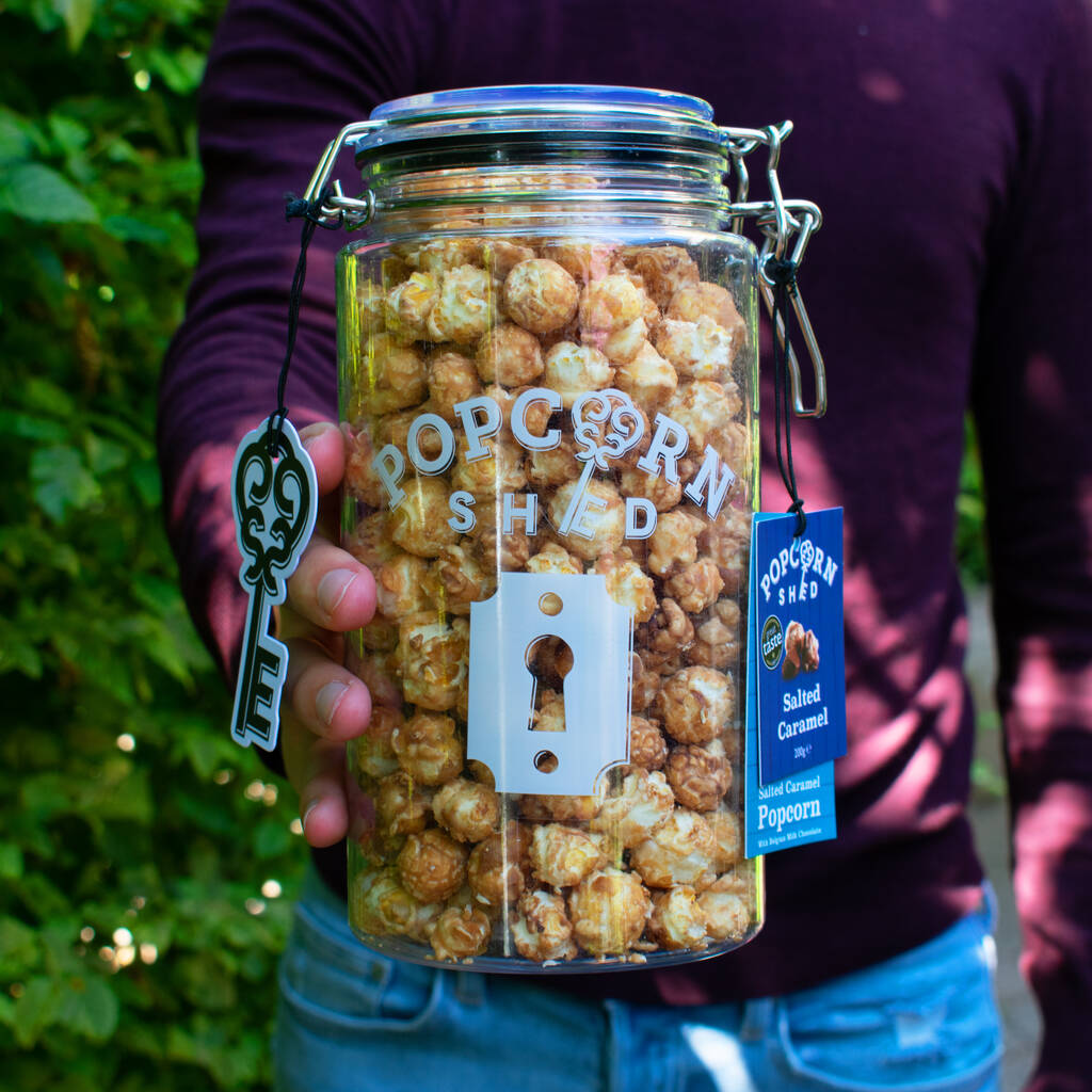 Chocolate And Caramel Gourmet Popcorn Gift Jar Set By Popcorn Shed