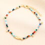 Semi Precious Stone Fish Beaded Bracelet In Gold Plating, thumbnail 1 of 4