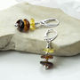Sterling Silver Tricolour Amber Drop Earrings, thumbnail 3 of 4