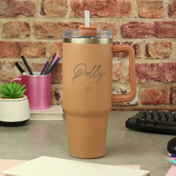 Personalised Heart Extra Large Travel Cup With Handle, 5 of 7