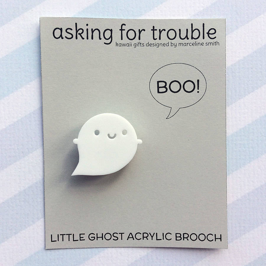 little ghost acrylic brooch by asking for trouble | notonthehighstreet.com