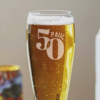 50th Birthday Personalised Pint Glass, 2 of 6