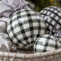 Set Of Two Monochrome Gingham Baubles, thumbnail 3 of 4