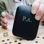 Personalised Black Hip Flask, Initials, Name Valentine's Day Gift For Him, thumbnail 1 of 5