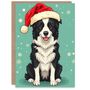 Border Collie Christmas Jumper Christmas Card, thumbnail 3 of 5
