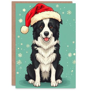 Border Collie Christmas Jumper Christmas Card, 3 of 5