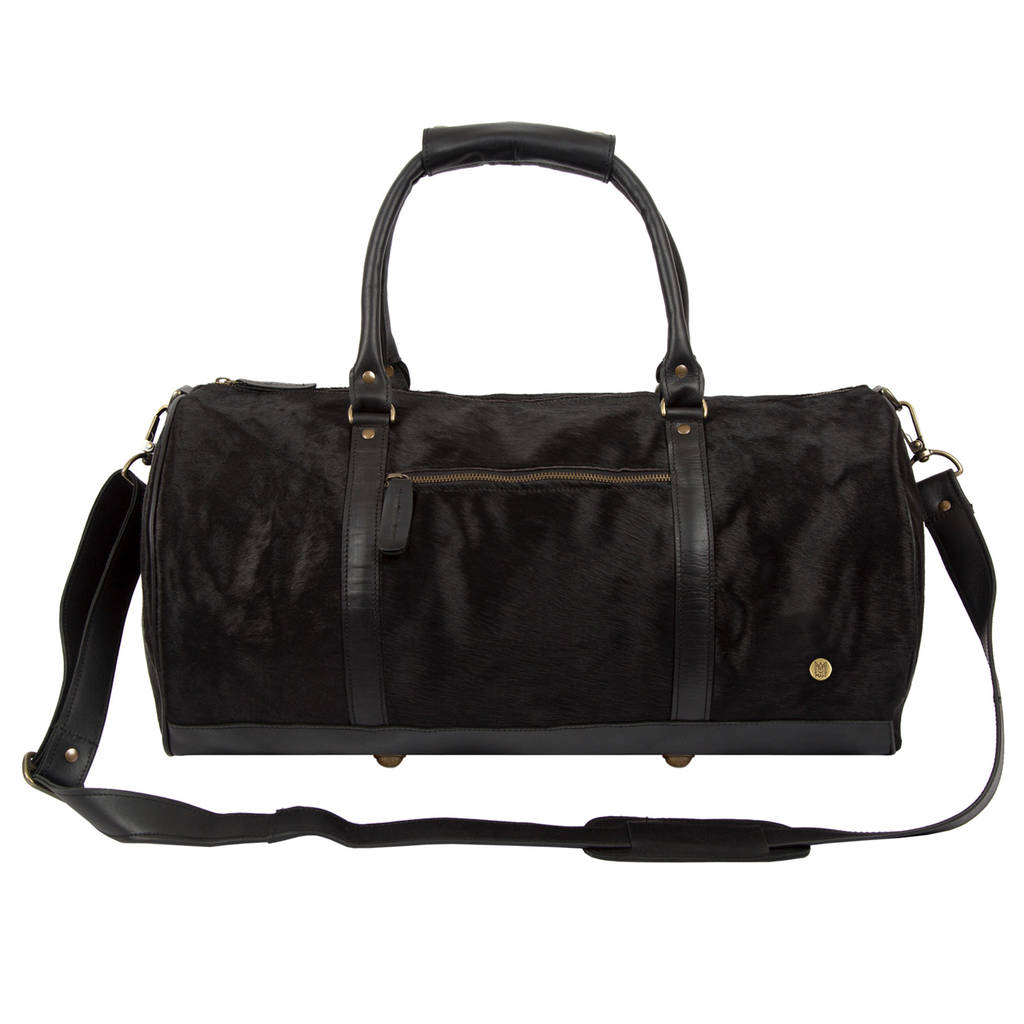 Pony Hair Leather Classic Duffle In Black By MAHI Leather ...