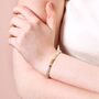 Green Semi Precious Stone Heishi Beaded Bracelet Gold, thumbnail 3 of 4