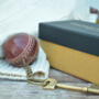 Vintage Replica Cricket Ball Keyring, thumbnail 4 of 5