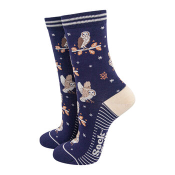 Barn Owls Bamboo Socks Women's Christmas Cracker Hanging Tree Decoration, 3 of 5
