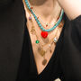 Turquoise Bead And Charm Necklace Set Of Three, thumbnail 2 of 6