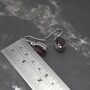 Garnet Earrings: Dangle Drop, Oval, January Birthstone, thumbnail 11 of 11