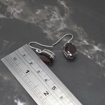 Garnet Earrings: Dangle Drop, Oval, January Birthstone, 11 of 11