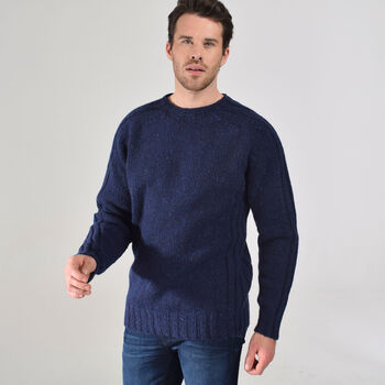 Fraser Navy Chunky Supersoft Lambswool Scottish Jumper, 2 of 9