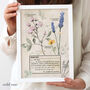 Personalised Botanical Notes For Nanny Framed Print, thumbnail 3 of 8